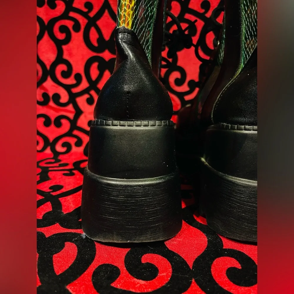 Women’s Platform Chunky Sole Iridescent Boots